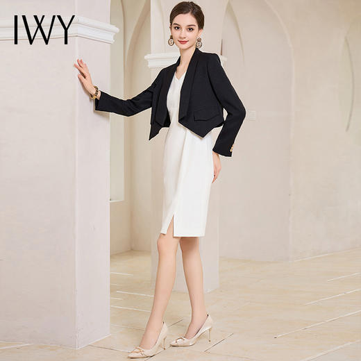 IWY/时尚西装外套连衣裙女气质百搭职业装通勤百搭两件套正装 C1865+Q997 商品图3