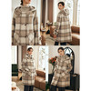 欧芮儿格纹牛角扣连帽双面呢外套复古学院风 商品缩略图2