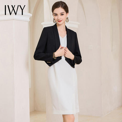 IWY/时尚西装外套连衣裙女气质百搭职业装通勤百搭两件套正装 C1865+Q997 商品图1