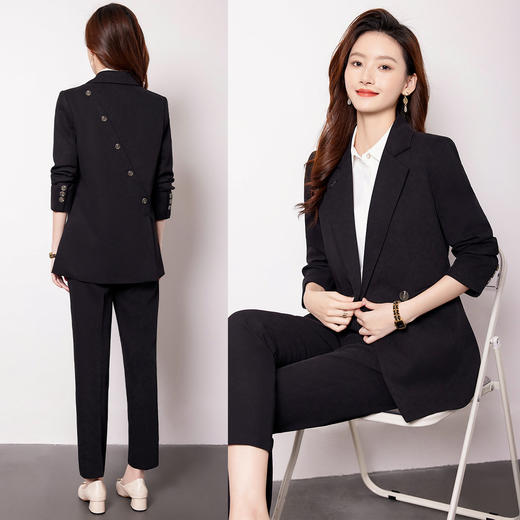 【上衣+裤子】罗蒙女士两件套套装时尚气质简约职场西服套装女 商品图7