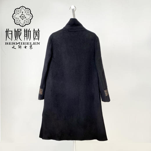 青骊色、漆黑色绵羊毛大衣LZ6C01 商品图3