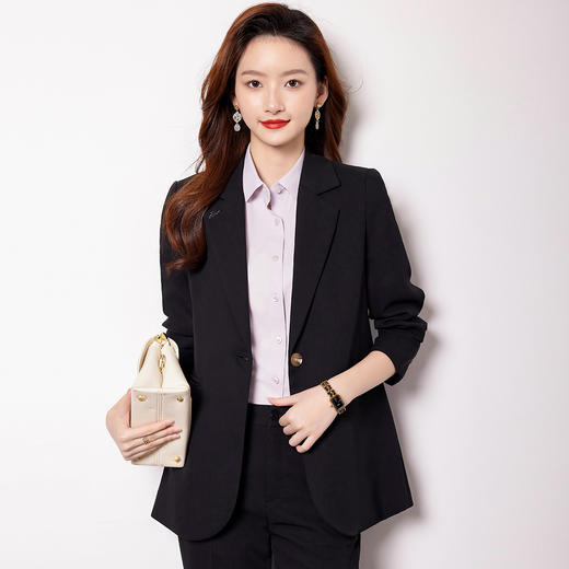 【上衣+裤子】罗蒙女士套装商务通勤职业百搭气质面试两件套女 商品图4