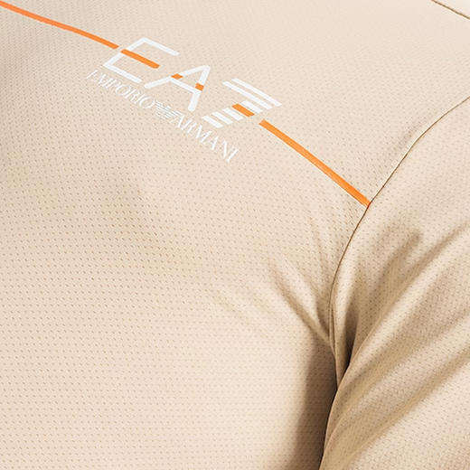 EMPORIO ARMANI EA7 阿玛尼 男士字母徽标印花圆领短袖T恤 卡其色 3RPT30 PJEMZ 1722 商品图3