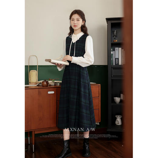 鹿向南《可可里2.0》法式时尚衬衫背心连衣裙LXN32315 商品图4