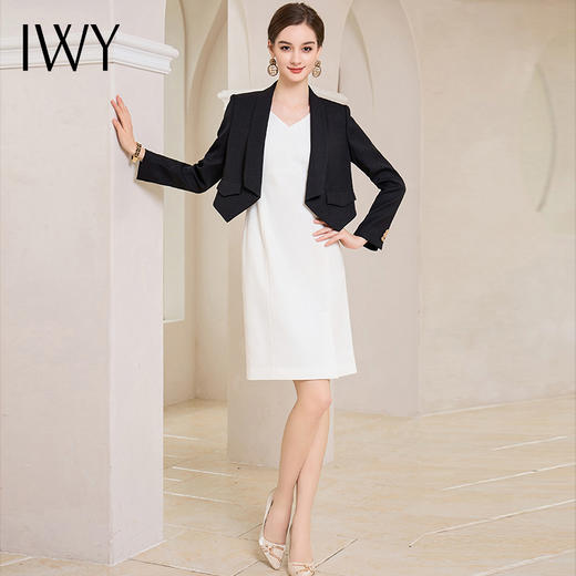 IWY/时尚西装外套连衣裙女气质百搭职业装通勤百搭两件套正装 C1865+Q997 商品图0