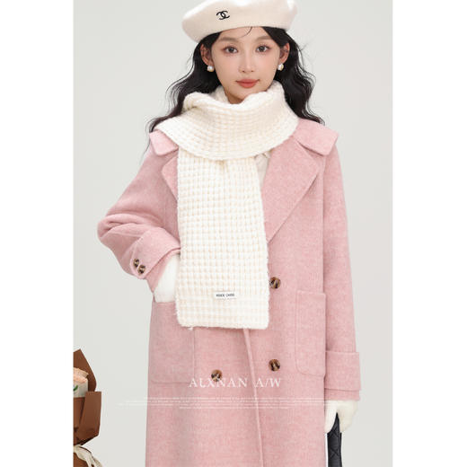 鹿向南《苏黎世少女》双面呢手工重工大衣女新款气质通勤毛呢外套 商品图0