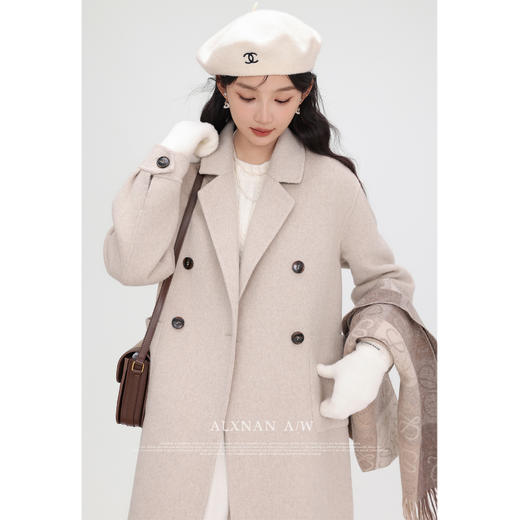 鹿向南《燕麦可可》双面呢手工重工大衣女冬季新款毛呢外套LXN31913 商品图4