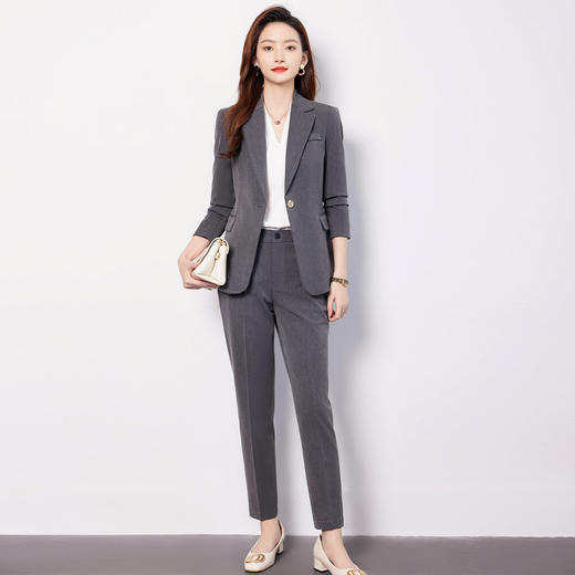 【上衣+裤子】罗蒙女士套装舒适百搭气质时尚简约套装两件套女 商品图3