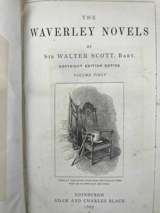 1867年 司各特《威弗利小说集》（卷1） 真皮精装18开 商品图3