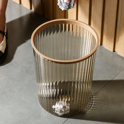 富日透明塑料垃圾桶家用客厅厨房卫生间无盖压圈圆形纸篓筒 商品图1