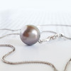 【天然正品】11.6MM大溪地海水珍珠AU750精品白金镶钻吊坠项链吊坠：33.5*11.6*11.6MM 项链：38CM ！131123NJ17 商品缩略图4