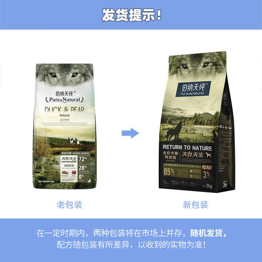 伯纳天纯鸭肉梨狗粮全犬期通用型比熊泰迪清火配方增肥冻干粮2kg 商品图4