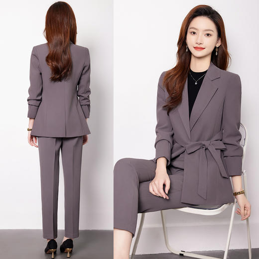 【上衣+裤子】罗蒙女士面试套装职业简约百搭舒适通勤正装西服女 商品图5