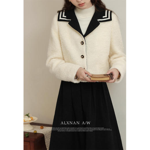 鹿向南《又见罗马》翻领修身百搭短外套秋法式设计感上衣LXN32693 商品图2