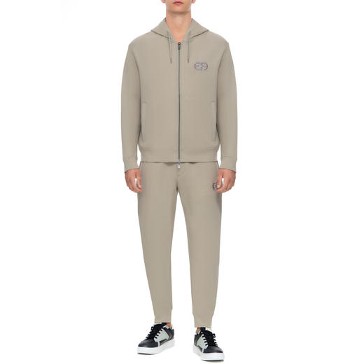 EMPORIO ARMANI 阿玛尼 男士棉质刺绣徽标休闲运动裤 灰色 8N1PT0 1JHSZ 0643 商品图3