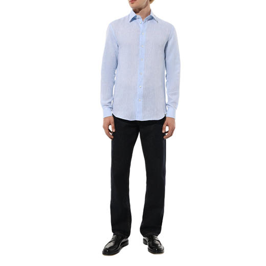 【三】EMPORIO ARMANI 阿玛尼 男士长袖衬衫 浅蓝色 01SM0L 010F9 700 商品图3