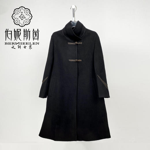 青骊色、漆黑色绵羊毛大衣LZ6C01 商品图2