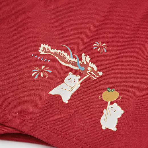 英氏儿童龙腾内裤红色四角男童女童宝宝中大童平角新年本命年打底短裤YLSDJ0Q001A YLSDJ0Q002A 商品图3