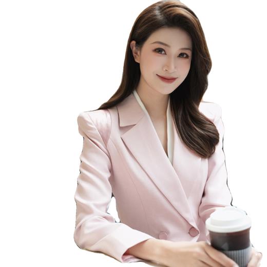 IWY/年会播音主持人艺考面试西装职业套装粉色喇叭裤西服外套套装233001C1+P3 商品图4