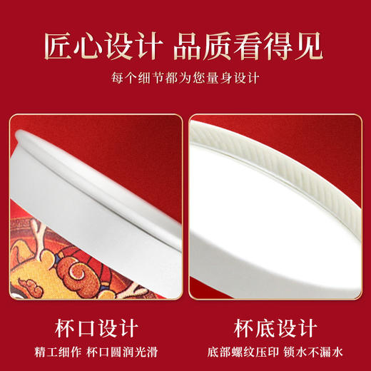 「9.9元50只！2024龙年纸杯」新年家商用接待喝茶水贺岁过居家日用新年纸杯一次性杯子餐饮用具 商品图3