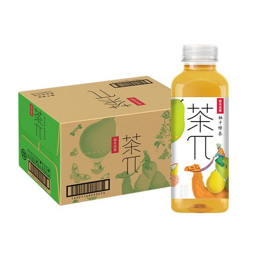 农夫山泉茶π(茶派) 柚子绿茶 500ml*15瓶 整箱装 茶饮料 商品图0