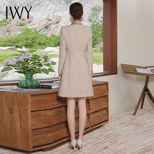 IWY/名媛法式连衣裙女秋冬长袖设计感显瘦长裙气质高端职业裙装工作服Q980 商品图4