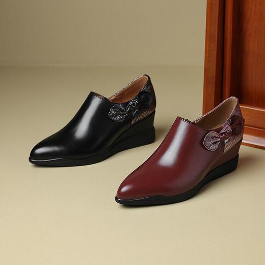 【预售5天】软底妈妈鞋，牛皮中跟尖头粗跟马丁靴深口鞋BXJ-379-2 商品图4