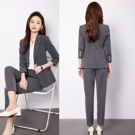 【上衣+裤子】罗蒙女士套装舒适百搭气质时尚简约套装两件套女 商品图5