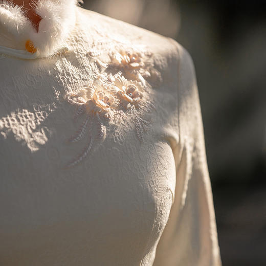 中式旗袍年轻款少女复古，名媛长款日常改良版连衣裙KK-MDL8080 商品图2