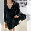 <曾小咸推荐>  娃娃领黑色碎花连衣裙  商品缩略图0