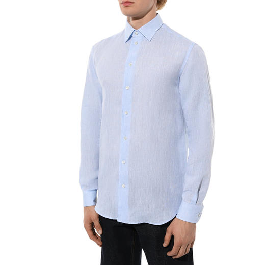 【三】EMPORIO ARMANI 阿玛尼 男士长袖衬衫 浅蓝色 01SM0L 010F9 700 商品图1