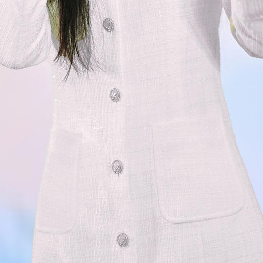 IWY/米白色气质名媛连衣裙女小香风翻领艺考生主持人上镜正装Q980 商品图3