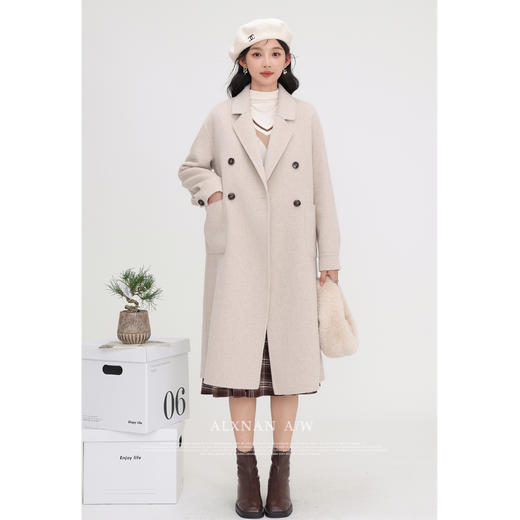 鹿向南《燕麦可可》双面呢手工重工大衣女冬季新款毛呢外套LXN31913 商品图2
