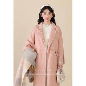 鹿向南《轻柔薄雾》双面呢手工重工大衣2023冬季韩系甜美毛呢外套LXN325119