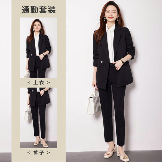 【上衣+裤子】罗蒙女士两件套套装时尚气质简约职场西服套装女 商品图8