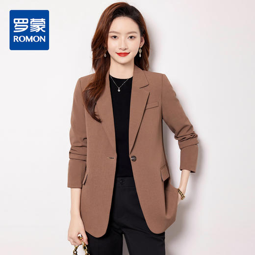 【商务职业】罗蒙女士西服外套女韩版直筒休闲宽松时尚气质小西服上衣 商品图0