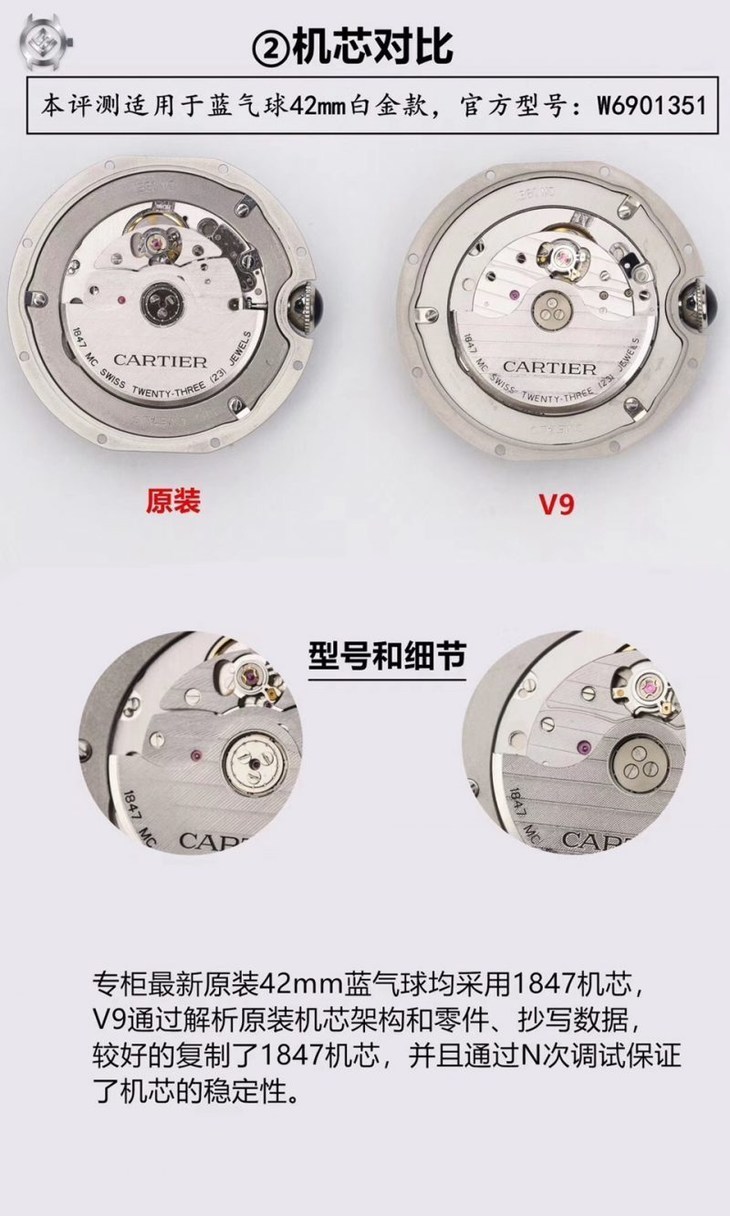 V9卡地亚蓝气球大号W69016Z4复刻表真假对比评测