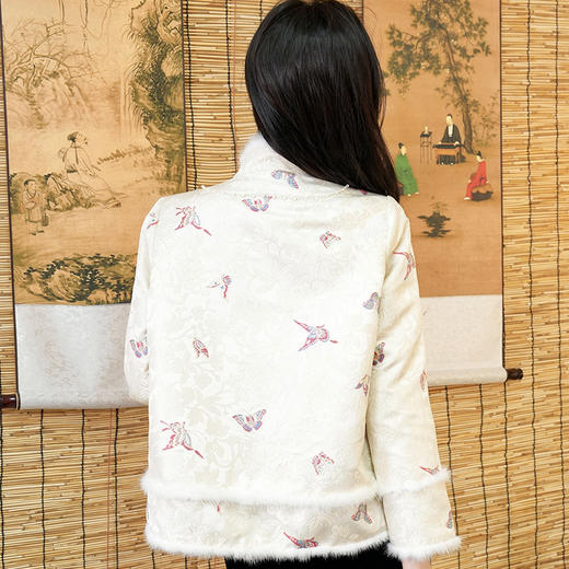 新中式棉服保暖服外套，冬季新款复古民族风重工刺绣毛领款上衣OG-9664 商品图3
