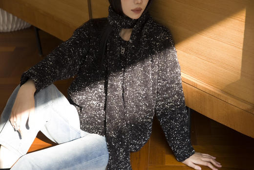 飘带V领毛衣 商品图2