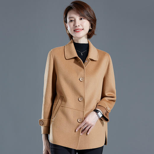 喜婆婆婚宴装礼服双面羊绒大衣小个子毛呢外套KQ-215115 商品图3