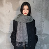 WJ125 疯帽子与爱丽丝纯羊毛千鸟格围巾 黑白逛街保暖披肩长款围脖潮秋冬23新品 商品缩略图1