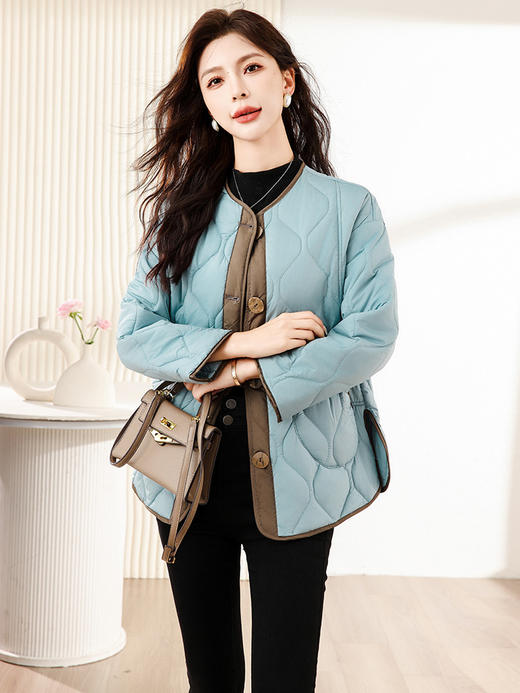 秋冬季上新气质时尚通勤拼接撞色小众设计感外套HR-WS23969 商品图1