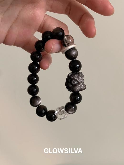 【星曜云浮】银曜石醒狮手链 商品图0