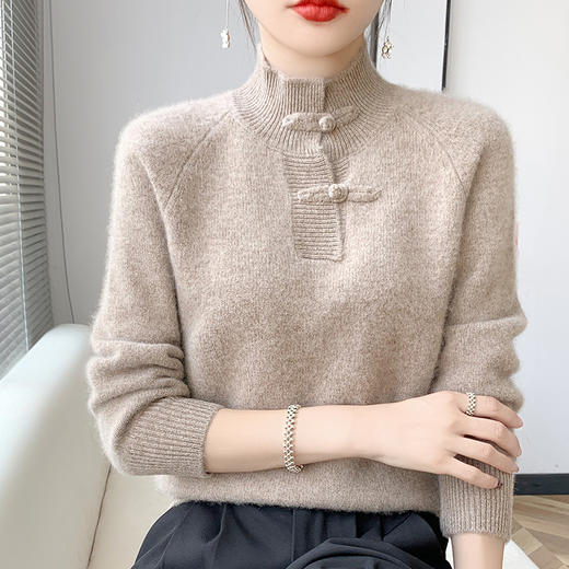 冬季新款，中式盘扣100纯羊毛衫BJ-772 商品图1