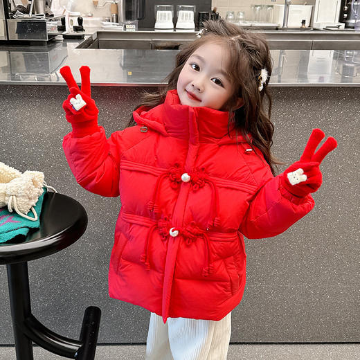 D8639女童棉衣冬季2023新款女宝宝夹棉外套女孩冬装羽绒棉袄儿童装棉服 商品图0