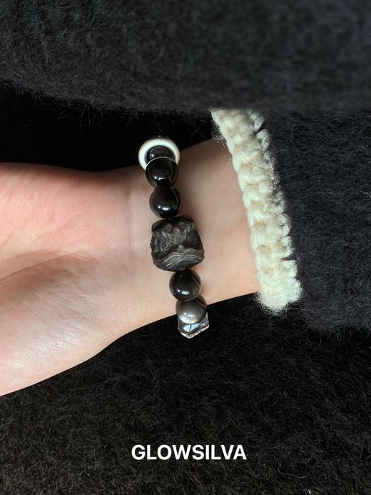 【星曜云浮】银曜石醒狮手链 商品图1