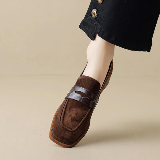 舒适百搭，通勤头层羊皮+羊翻皮低跟小皮鞋XCC190 商品图12