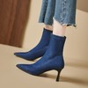 秋冬新款，韩版气质细跟绒面弹力瘦瘦靴简约通勤高跟短靴YSX7057【预售5天】 商品缩略图1