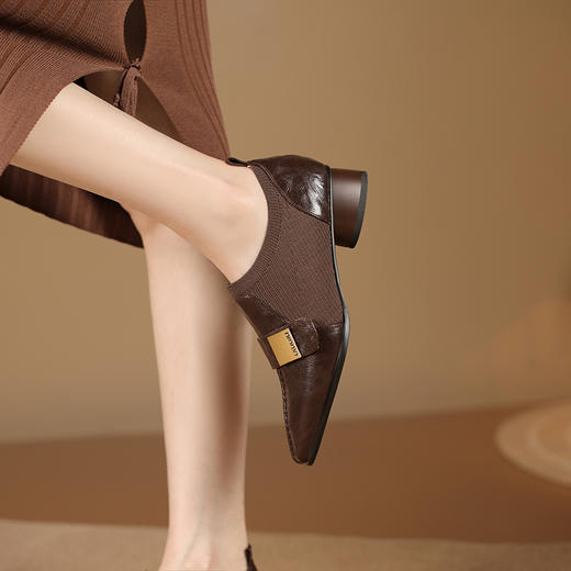 春季新款，时尚简约通勤拼接真皮小皮鞋GLS820 商品图6