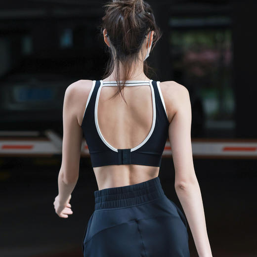 beemen 一体杯 高强度运动内衣  搭扣脱穿 U型美背 瑜伽健身背心 跑步跳操内衣 商品图0